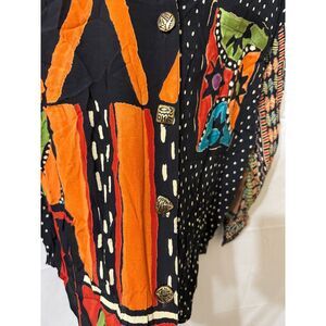 NWT Carol Little Size 6 100% Rayon Abstract Art Print Blouse Made USA